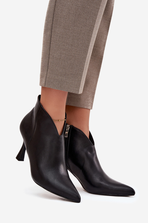 Patent Low Women's Boots on Heel Black Jolivra