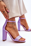 Women's High Heel Sandals With Zircons Violet Idealistic