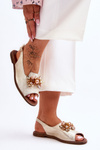 Suede Flat Sandals Nicole 2805/064 Gold