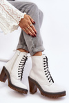 Women's White Lace-up Ankle Boots Arove