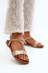 Women's Flat Sandals With Straps S.Barski KV27-010 Gold