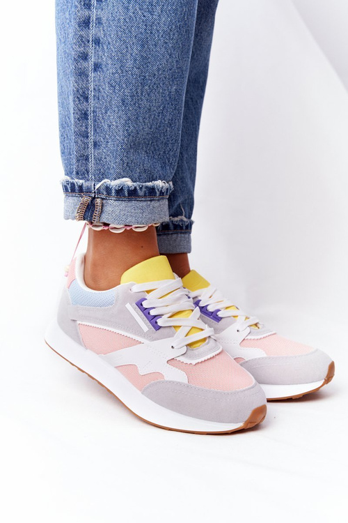 Damskie Sportowe Buty Sneakersy Różowo-Szare After Hours