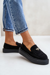 Women's Platform Moccasins Black Erithine
