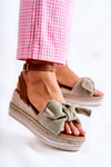 Sandals Suede Wedge Green Natina