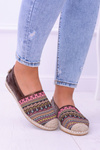Lu Boo Damskie Letnie Espadryle Brąz Aztek Monett