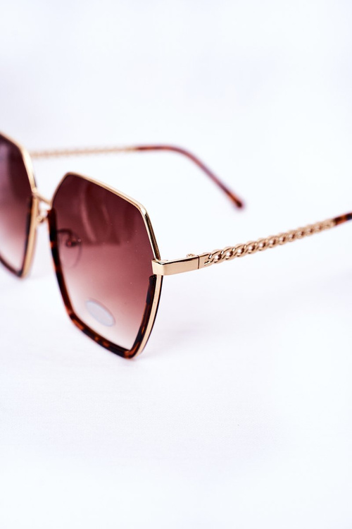 Geometric Sunglasses Leopard Brown Ombre