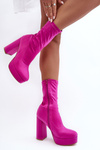 Women's High Heel Boots with Zip Fastening Fuchsia Peculia