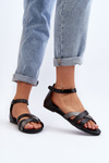 Zazoo 40185 Comfortable Leather Slip-on Sandals Black