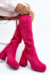 Women's Insulated Boots with Chunky Heel in Fuchsia Layala