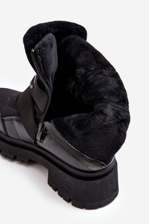 Women's Zip-Up Snow Boots Insulated Black Zeva