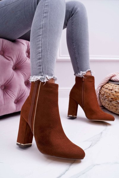 Women's Camel Heeled Boots Domeno