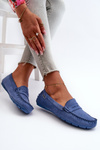 Women's Loafers in Blue Eco Suede Rerceria