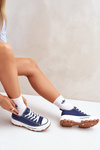 Low Women's Sneakers On Platform Navy Aradwin