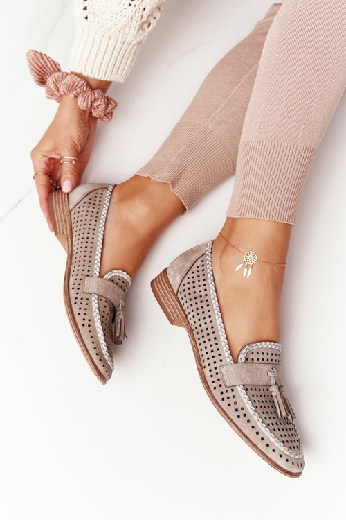 Openwork Loafers Sergio Leone MK735 Beige