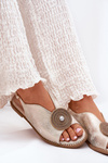 Shimmering Women's Sandals With Decorative Detail S.Barski KV51-012 Gold