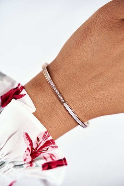 Women's Bracelet Steel With Zircons Rose Gold Guadiana