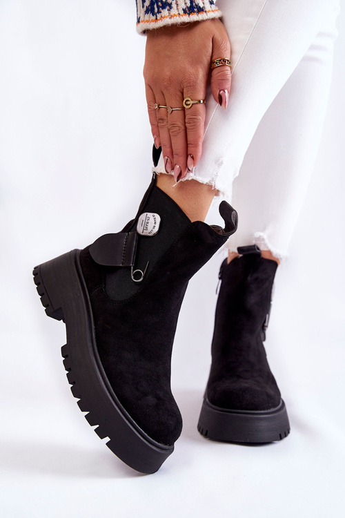 Suede Warm Boots Workers Black Magnis