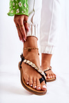 Women's Sandals With Ornaments On The Belt Black Alamis