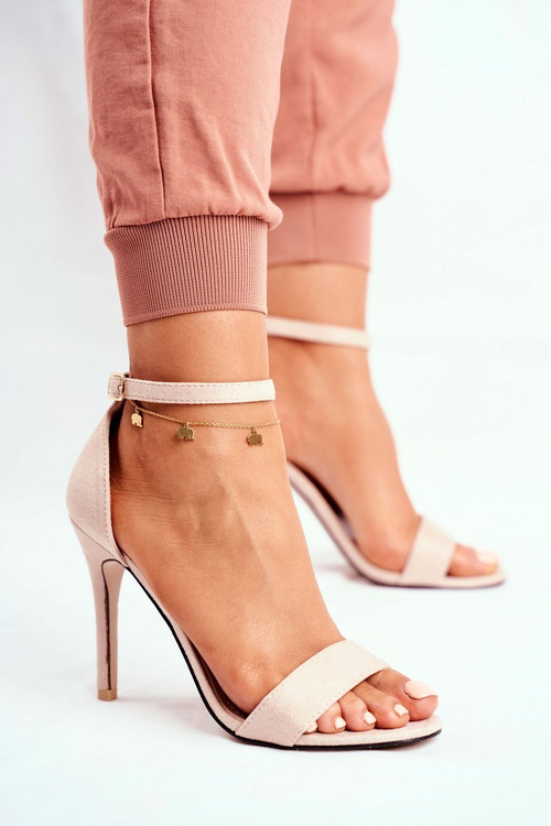 Semišové Sandály Na Podpatku Beige Liberty