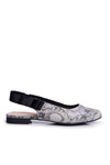 Women's Sergio Leone Ballerinas Grey Snake Pattern BL615