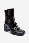 Leather Boots with Massive Heel and Ornament SBarski MR870-99 Black