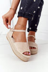 Sandals On A Braided Platform Beige Megara