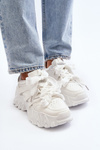 Sneakersy Damskie Masywna Podeszwa Białe Ellerai LA275P