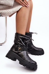 Women's Boots With Massive Sole And Flat Heel Black Werikse