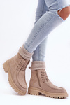 Women's Trapper Boots with Zip Beige Apolosi