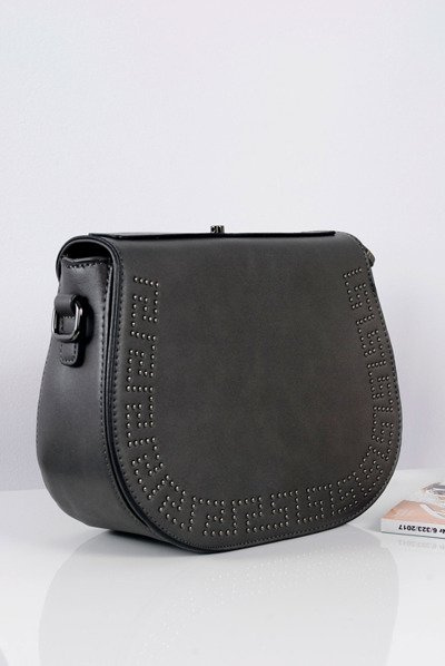 Women's Grey Shoulder Letterman Handbag