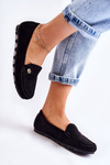 Women's Suede Loafers Black Clona