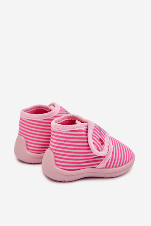 Kids slippers with Velcro stripes Pink Lavelle