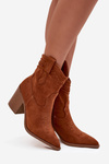 Women's cowboy ankle boots on heel Camel Jessa