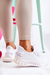 Sportowe Buty Damskie Materiałowe Białe Lenney