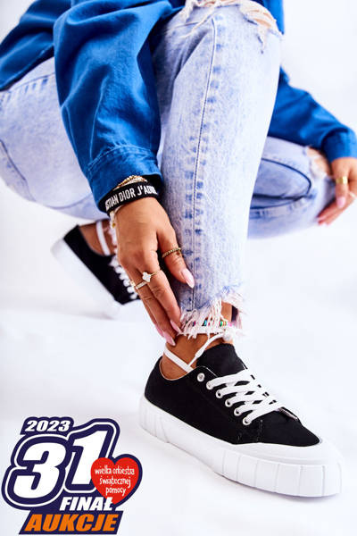 Trampki Damskie Platforma Czarne Comes