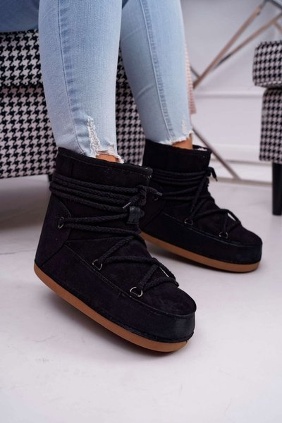 Women's Snow Boots Fleece Insulated Black Veme