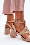 Low Heel Sandals in Nude Eleriva