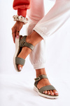 Women's Comfortable Sandals With Velcro Green Sidney