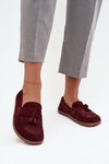 Leather Suede Barefoot Loafers Zazoo 322 Bordeaux