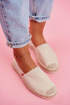 Espadryle Damskie Pleciona Podeszwa Beżowe Big Star FF274A500