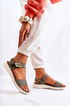 Women's Comfortable Sandals With Velcro Green Sidney