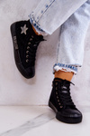 Trampki Damskie Klasyczne Wysokie Czarne Big Star JJ274380
