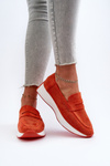 Women's Platform Loafers in Orange Eco Suede Inesqua