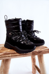 Children's Warm Snow Boots With Zipper Black Leena 