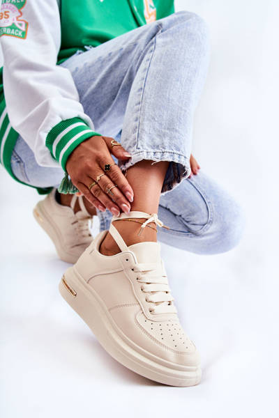 Classic Leather Sport Shoes Beige Jennys