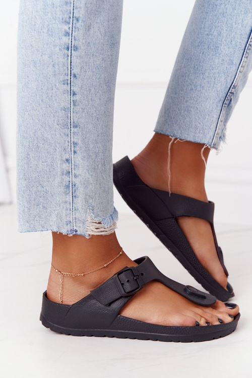 Women's Rubber Slippers Flip-flops Black Alma