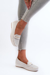 Women's Loafers With Intricate Design Made of Eco Leather Off-White Nassnema