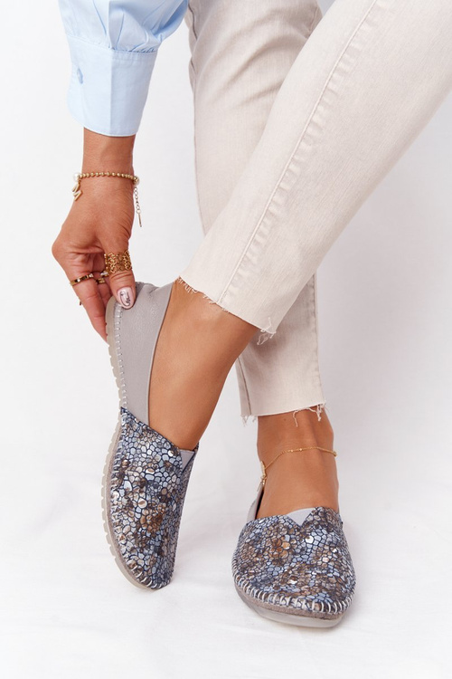 Women's Leather Ballerinas Maciejka 01930-86 Grey