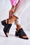 Leather Sandals With Studs La.Fi Black Casilla