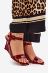 Lacquered Women's Wedge Sandals Bordeaux Vliraya